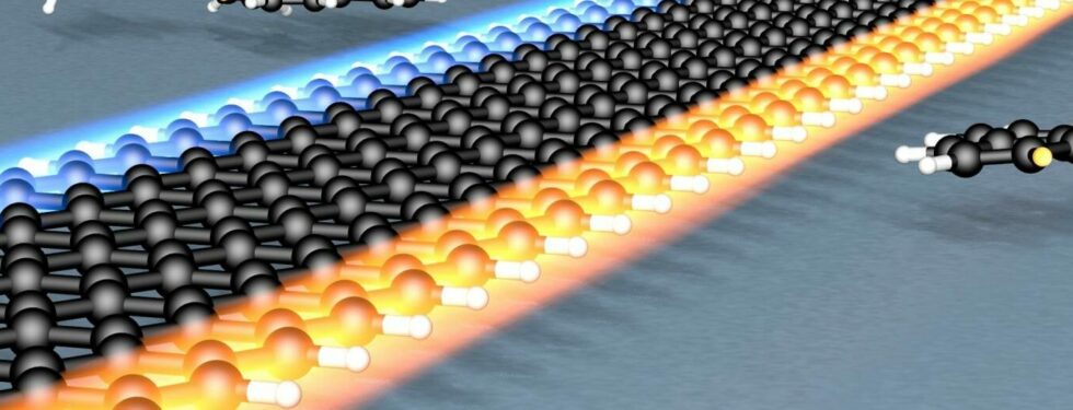 Illustration of zigzag graphene nanoribbon monolayer