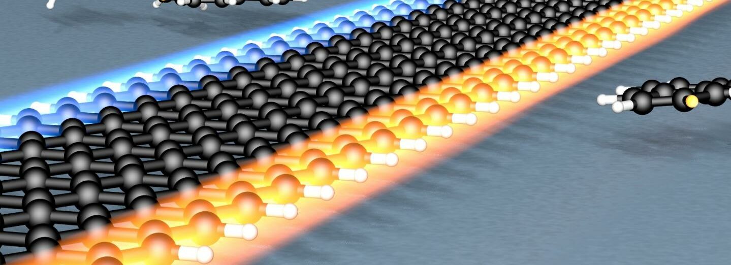 Illustration of zigzag graphene nanoribbon monolayer