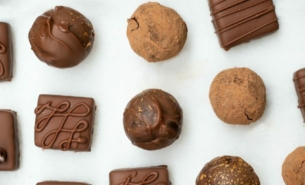 A picture of various types of chocolate