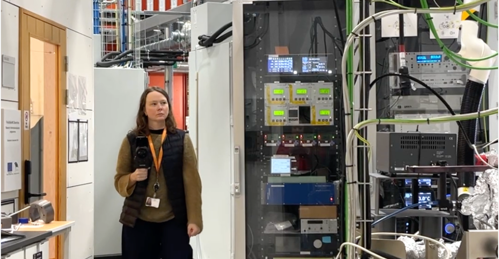 Jennifer Rainsford walking inside MAX IV